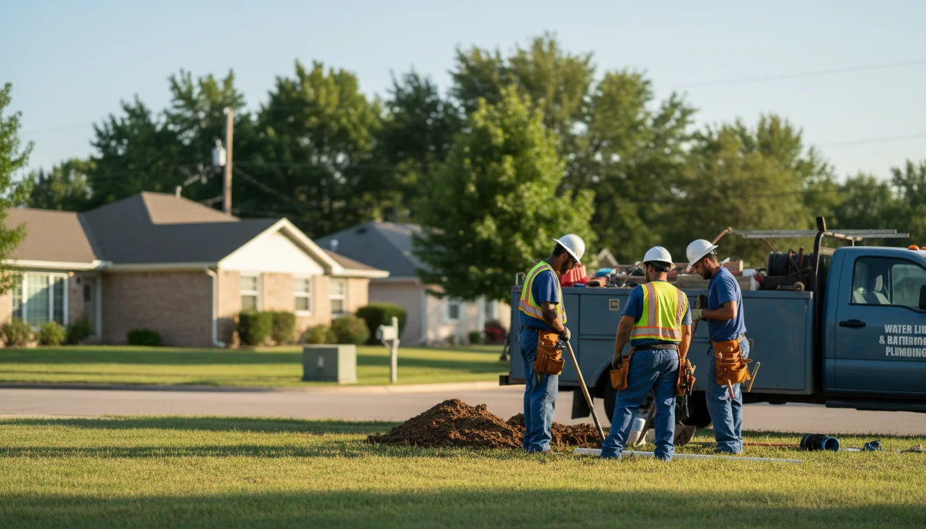 Residential water line and bathroom plumbing service in Taloga, OK